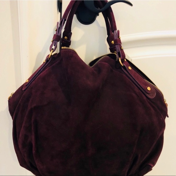 large MARNI satchel in plum suede - Picture 3 of 6